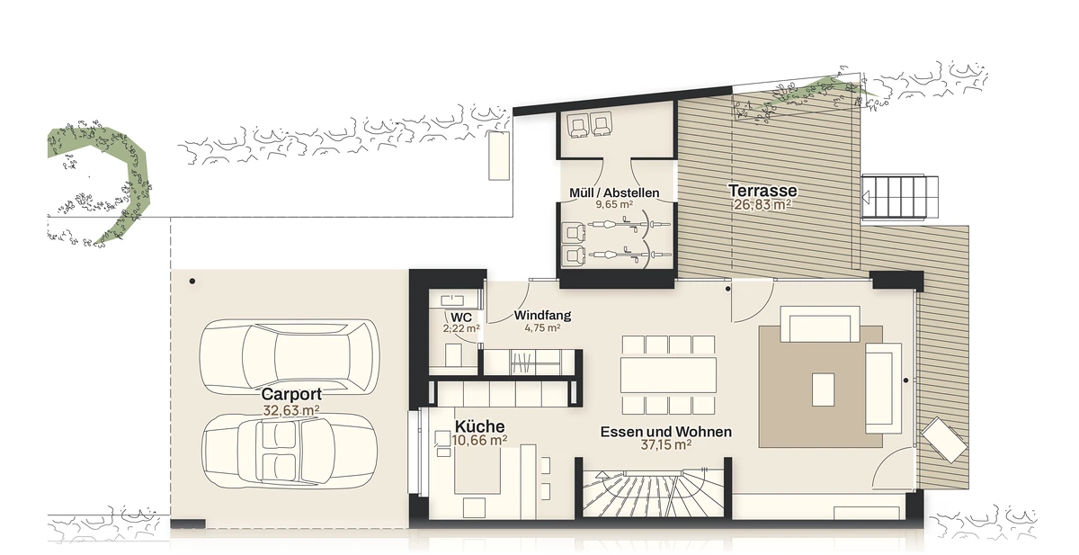 Grundriss Haus 8, Erdgeschoss